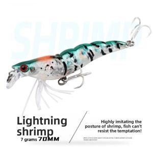 ADREE Trọng lượng 7g Tôm Flash 3D Chiều dài 70mm Thiết kế Longcast Mồi câu cá Mồi câu chìm Hành động của Wobbler Cá nhỏ nông Câu cá bằng cần