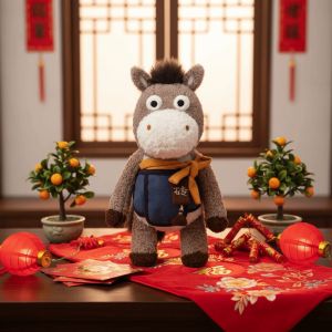 GLOBALTREE Cute Design Horse Doll Pillow Sleeping Pillow Plush Material Plush Toys Cute Little Little Calf Doll Cow Horse Series For Girls