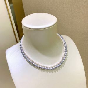 Montagne Jewelry Natural 7+4mm Pearl Neckalce Natural Good Quality Pearl Double Necklace Chokers
