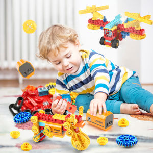 Đồ chơi lắp ráp cỡ lớn cho bé 3 tuổi trở lên đựng trong hộp nhựa xịn xò có thể kết hợp với motor điện tạo chuyển động thích thú đồ chơi cho bé