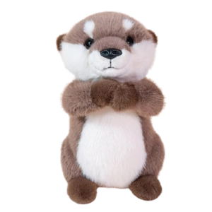 SUN ME PP Cotton Brown Otter Plush Toy Soft Lifelike Chubby Otter Stuffed Animal Dolls Cute Cartoon Simulation Otter Toy Doll Decorate Present