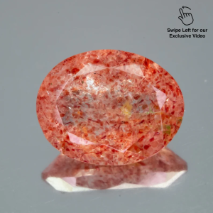 อัญมณีควอตซ์สตรอว์เบอร์รีที่ยังไม่ผ่านความร้อน น้ำหนัก 2.30 กะรัต