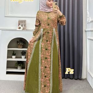 GAMIS TWILL CAP MALAMAN MOTIF KEKINIAN TERBARU RAYON BUSUI FRIENDLY BY FARUZ BATIK PEKALONGAN