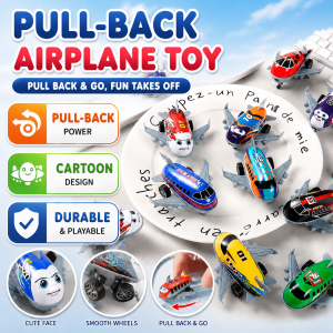 Mainan Kapal Terbang ✈️ Pull-Back Airplane Toy Mini Alloy Aircraft Model Inertia Powered Toy for Kids Gift