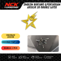EMBLEM MOTOR LOGO BINTANG 3D TIMBUL BINTANG PETIR AKRILIK MIRROR SUDAH SAMA PEREKAT. 