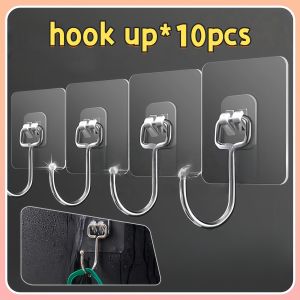 Magic Hook Kitchen Without Nails Transparent Strong Sticky Heavy Hanging Adhesive Stainless Steel