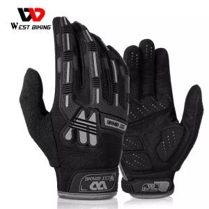 WEST BIKING Motorcycle Gloves Breathable Full Finger Racing Gloves Outdoor Sports Protection Gears Bike Riding Cross Dirt Moto Gloves