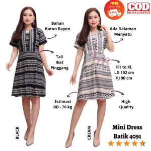 Femme Ols-Mini Dress Batik Premium High Quality 4091 Freeongkir