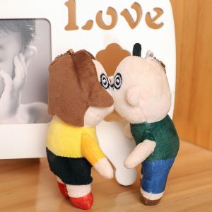 NEEUJ การ์ตูนอะนิเมะ จี้ตุ๊กตาจูบน่าเกลียด นุ่มนุ่มๆ แม่เหล็กแบบแม่เหล็ก พวงกุญแจตุ๊กตาผ้าพลัฌ ตลกๆ ของเล่นยัดไส้ พวงกุญแจรถกุญแจ การตกแต่งกระเป๋า