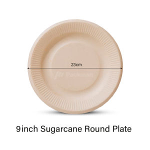 Sugarcane Bagasse Round Plate Compostable Disposable Eco Friendly Plate for Parties Catering and Takeaway