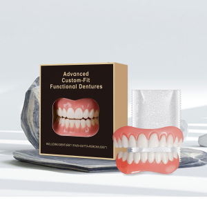 2Pc Upper/Lower Perfect Smile Veneers – Instant Cosmetic Tooth Protector with Fixed Snaps One Size Fits Everyone Snap-On Teeth Cover for Flawless Smile Reusable & Easy to Use