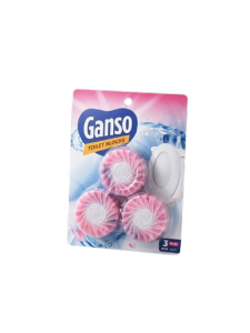 Ganso Toilet Blocks - Pink Swirl Design - 3 Pack - Bathroom Freshener - Floral Scent - Bathroom Decor