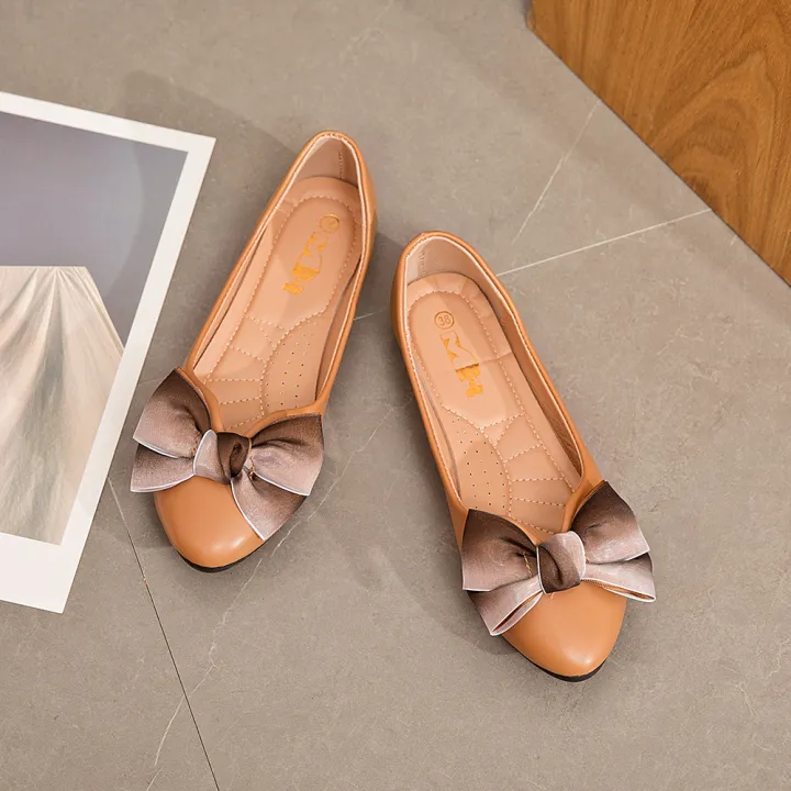 COCO#BX07%20Chic%20Bowknot%20Ballet%20Flats%20in%20Microfiber%20Leather%20for%20Women%20-%20Korean%20Trendy%20Casual%20Shoe%20-%20Image%203