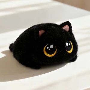 XINQUJIANG Cartoon Cat Plush Toys Round Fluffy Soft Plush Siamese Cat Kids Toy Adorable Stuffed Animals Cat Home Decoration