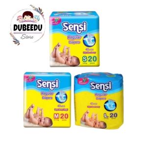 DUBEEDU Sensi Popok Perekat S20 M20 L20 Popok Bayi Perekat