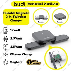 BUDI Foldable Magnetic 3in1 Wireless Charger