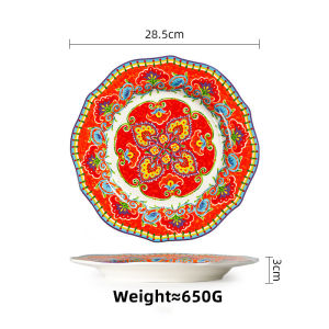 OMK American Style Underglaze Ceramic Dinner Plates Tableware Set