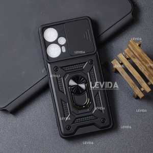 Poco F5 5G Case Robot Ringstand Slide Kamera Protect