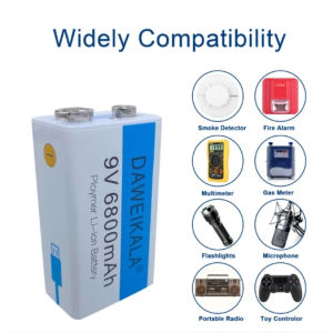 【COD/Original】9V Rechargeable L-I-Ion B-Attery Micro USB Dry Carbon Battery 6F22 Multimeter Microphone Remo33