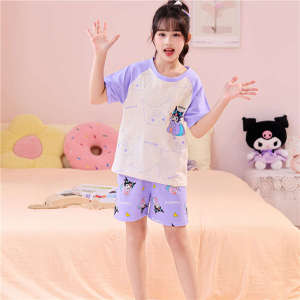 3-16 Years Kids Pajamas Korean Style Long Sleeve Milk Silk Sleepwear Soft & Breathable Ready Stock Same Day Shipping