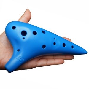 12 Holes Plastic Ocarina Flute Alto C Musical Instrument with Music Score for Music Lover Beginner