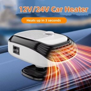 DYT 12V/24V Máy sưởi ô tô Điều chỉnh 360 độ Điện Quạt sưởi ô tô Di động Làm nhanh Máy sưởi kính chắn gió Để sưởi ấm và khử mờ kính ô tô vào mùa đông