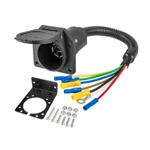 Waterproof 7 Pin Trailer Wiring Harness for Car Trucks Trailer Applications with Flexible Extension and Clear Labeling