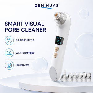 Facial Pore Vacuum Blackhead Remover with HD Camera USB Charging 5 Suction Levels 3 Heat Settings and 6 Tips