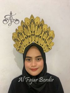 Renda Bordir Siger Plus Spon Aksesoris Tari Motif Bulu Merak
