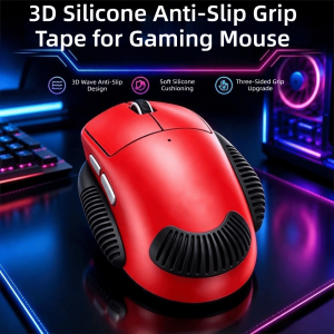 NEXTYOO 3pcs/Set Tự dính Băng dán tay cầm chuột Silicone Kết cấu sóng 3D Miếng lót chuột chống trượt Cảm giác mềm mại Miếng dán tay cầm chuột Cho Logitech và Razer Chuột chơi game máy tính