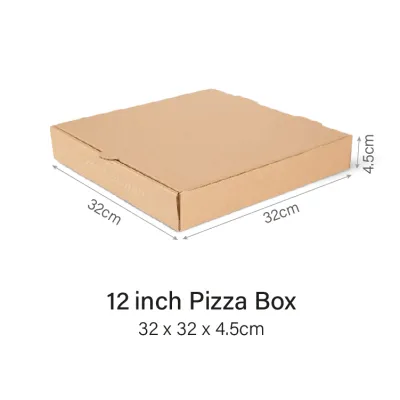 Kraft Corrugated Pizza Box Cardboard Takeaway Box for Pizza Food Delivery Mailing and Storage.
