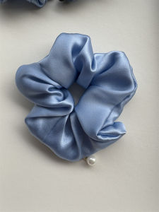ready stock 19mm mulberry silk hair scrunchies for women sky blue hair tie for lady high quality hair accessories