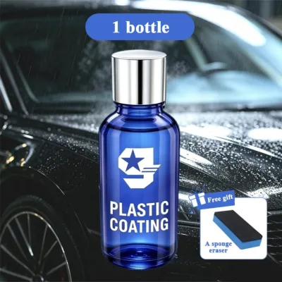 Car Plastic Trim Restorer 30ml - Auto Plastic Coating Refurbish Agent for Faded Black Plastic Long-Lasting Protection