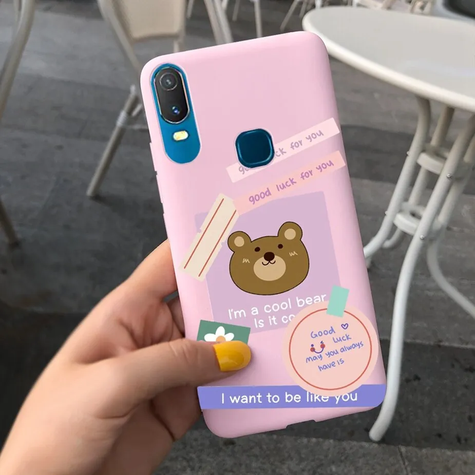 For Vivo Y11 2019 Case 1906 Cute Candy Painted Cover Soft Silicone