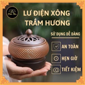 Lư điện Lò đốt-lư xông trầm bằng điện gốm chịu nhiệt cao cấp có đèn cao cấp có hẹn giờ