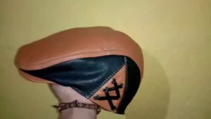 topi kulit pria original asli topi kulit pria dewasa topi kulit aslibtentara jepang topi kulit pria original asli garut topi kulit komando topi kulit pria model pet sulam dan ring