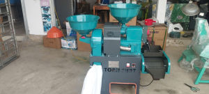 Máy dùng để xát lúa trực tiếp cho ra gạo  1 bên nghiền bột