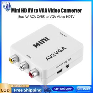 [Ueb Wholesale Center]แบบพกพา AV RCA CVBS เป็น VGA Plug and Play มัลติฟังก์ชั่น Video Converter Adapter พร้อมจอแสดงผลฟรีสำหรับ VCD/DVD