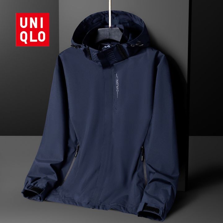 Uniqlo Outdoor Punching Jacket Thin Male Waterproof Loose Large Size Jacket Waterproof Windproof Single Punch Jacket Lazada