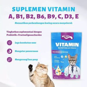 Mr. Vet Cat Pouch Makanan Basah 70g Prebioteik Omega-3 L-Lysine 70gram