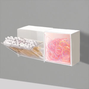 Hộp đựng đồ treo tường phòng tắm không cần đục lỗ hộp đựng mỹ phẩm tăm bông hộp đựng son môi