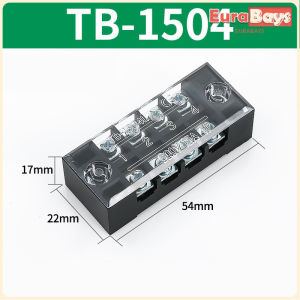 E.B.【Ready in Stock】 15A Molded Terminal Block TB1504 TB1505 TB1506 600V Dual Row Barrier Screw Terminal Block