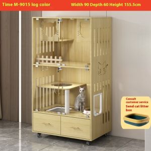 Panoramic View Cat Cage Large-Scale Cat Condo Integrated Cat House Luxury Cat Villa With Toilet