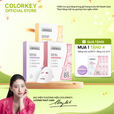 Combo 3 Hộp 3 Màu Mặt Nạ Giấy COLORKEY LUMINOUS Vitamin B5 Giúp Cấp Ẩm, Hỗ Trợ Phục Hồi Làn Da Nhiều Dưỡng Chất 25ml/miếng