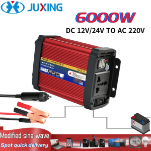 JUXING 10000W/8000W/6000W Power Inverter DC12V/24 to AC 220V Universal Socket Modified Sine Wave  As Emergency Equipment for Vehicle/ Truck /Home / Outdoor Use