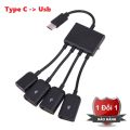 Cáp OTG Type C ra 3 cổng Usb - Cáp OTG Type C Hub OTG hỗ trợ sạc nguồn cho Điện thoại, Máy tính bảng - Hub OTG cổng Type C cho điện thoại thông minh - Cable OTG HUB Type C 3 đầu USB - Cáp OTG Type-C ra 3 cổng USB Hub OTG Type-C. 