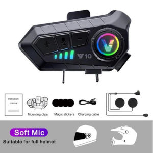 Intercom Helm Y10 Headset Bluetooth 5.3 Helm Sepeda Motor Bluetooth Headset Hands Free Call Kit IPX6 Tahan Air