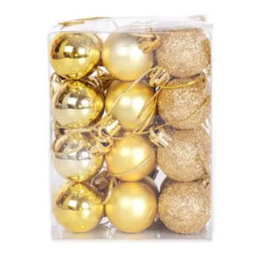 iCantiq Bola Natal 4CM Set 12 Pcs Aksesoris Gantung Hiasan Pohon Natal Dekorasi Christmas Ornamen