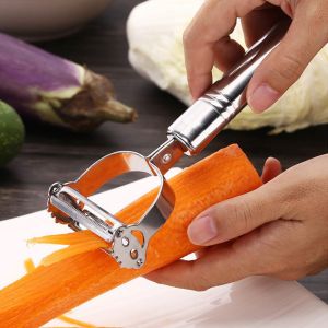 Dụng cụ nạo sợi củ quả inox đa năng 2 in 1 - Nạo củ quả và bào sợi