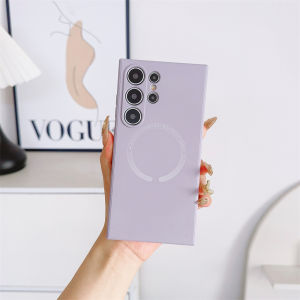 เคสโทรศัพท์ซิลิโคนเหลวสไตล์เรียบง่ายสำหรับ Samsung Galaxy S24Ultra S23FE S23Ultra A55รองรับ MagSafe ชาร์จไร้สาย S24/S23/S22/S22Ultra/S21FE/A35